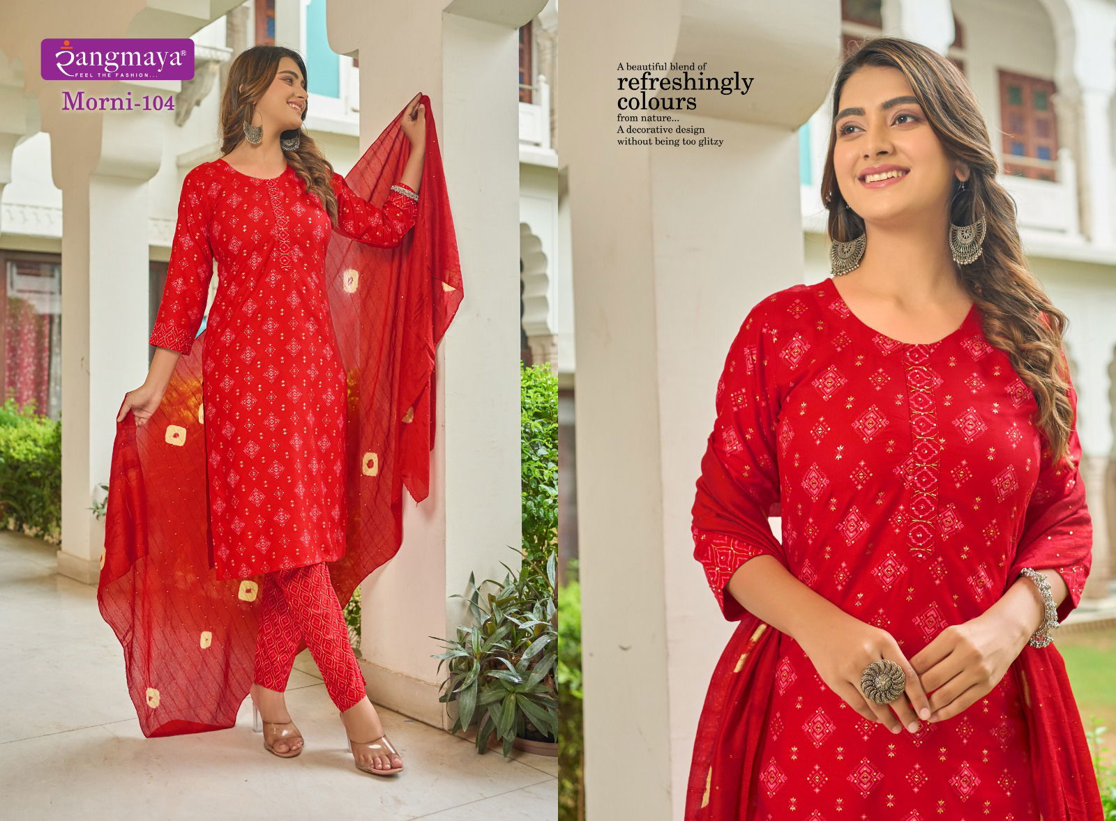 Rangmaya Morni Rayon Designer Readymade Suits Catalog